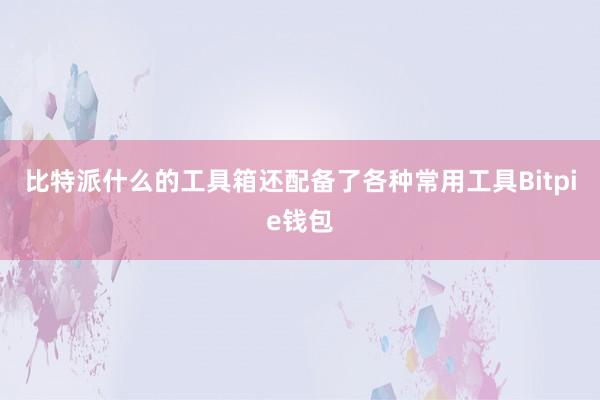 比特派什么的工具箱还配备了各种常用工具Bitpie钱包