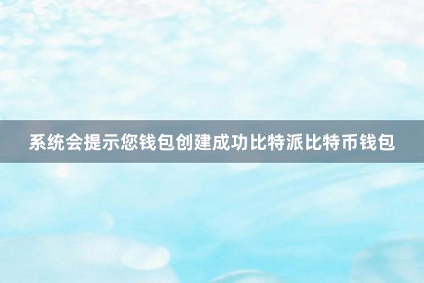 系统会提示您钱包创建成功比特派比特币钱包