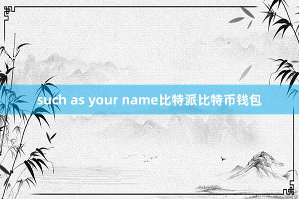 such as your name比特派比特币钱包