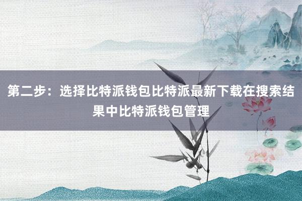 第二步：选择比特派钱包比特派最新下载在搜索结果中比特派钱包管理