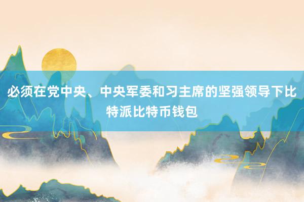 必须在党中央、中央军委和习主席的坚强领导下比特派比特币钱包