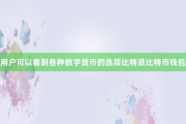 用户可以看到各种数字货币的选项比特派比特币钱包