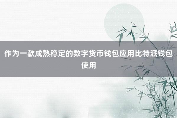 作为一款成熟稳定的数字货币钱包应用比特派钱包使用