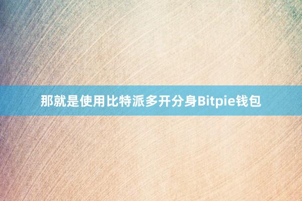 那就是使用比特派多开分身Bitpie钱包