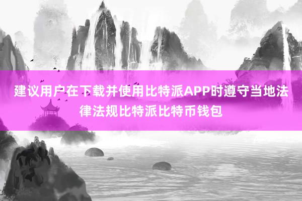 建议用户在下载并使用比特派APP时遵守当地法律法规比特派比特币钱包