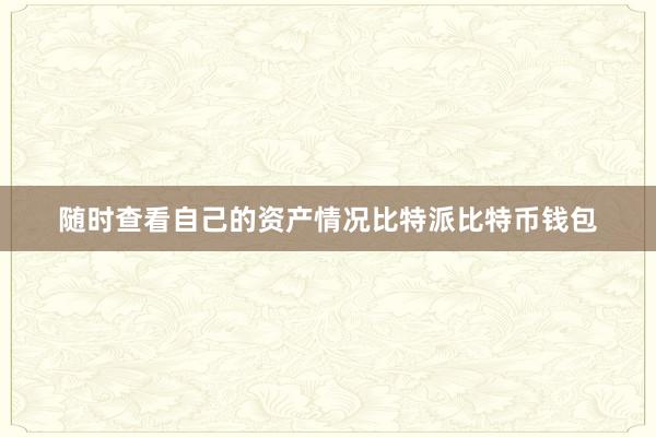 随时查看自己的资产情况比特派比特币钱包