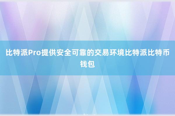 比特派Pro提供安全可靠的交易环境比特派比特币钱包