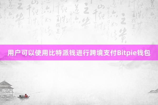 用户可以使用比特派钱进行跨境支付Bitpie钱包