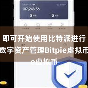 即可开始使用比特派进行数字资产管理Bitpie虚拟币