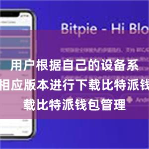 用户根据自己的设备系统选择相应版本进行下载比特派钱包管理