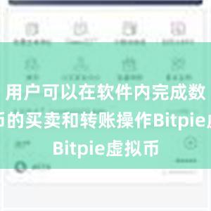 用户可以在软件内完成数字货币的买卖和转账操作Bitpie虚拟币